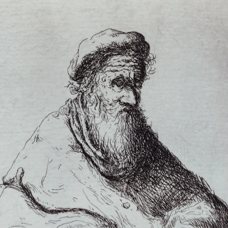 Old man ethcing - Image 3