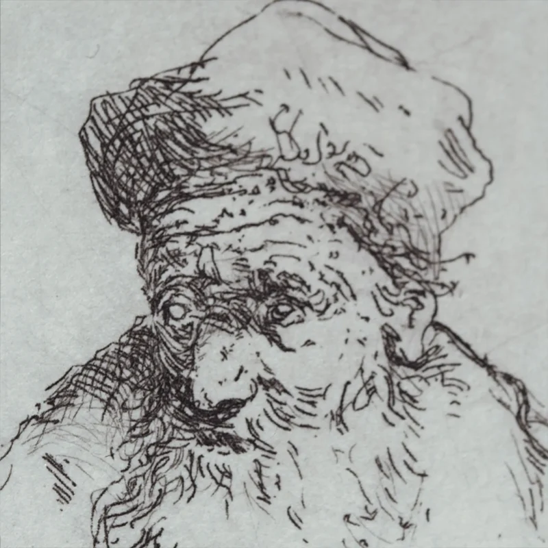 Old man ethcing 2 - Image 3